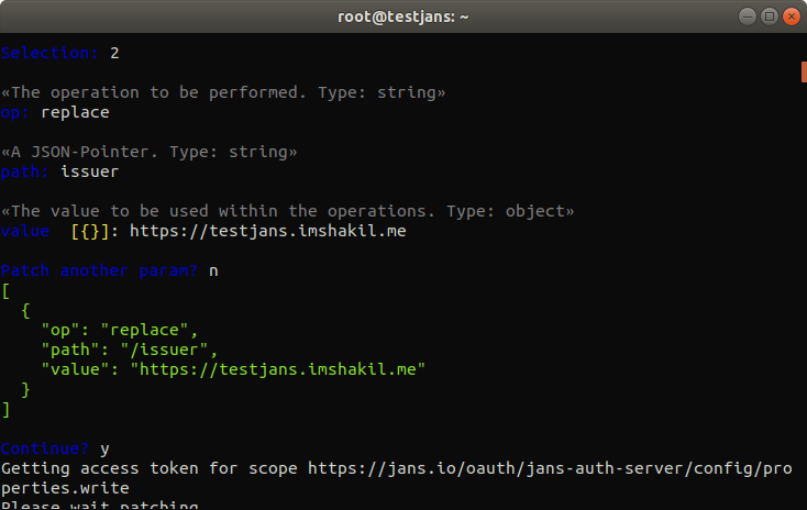 update jans authorization server